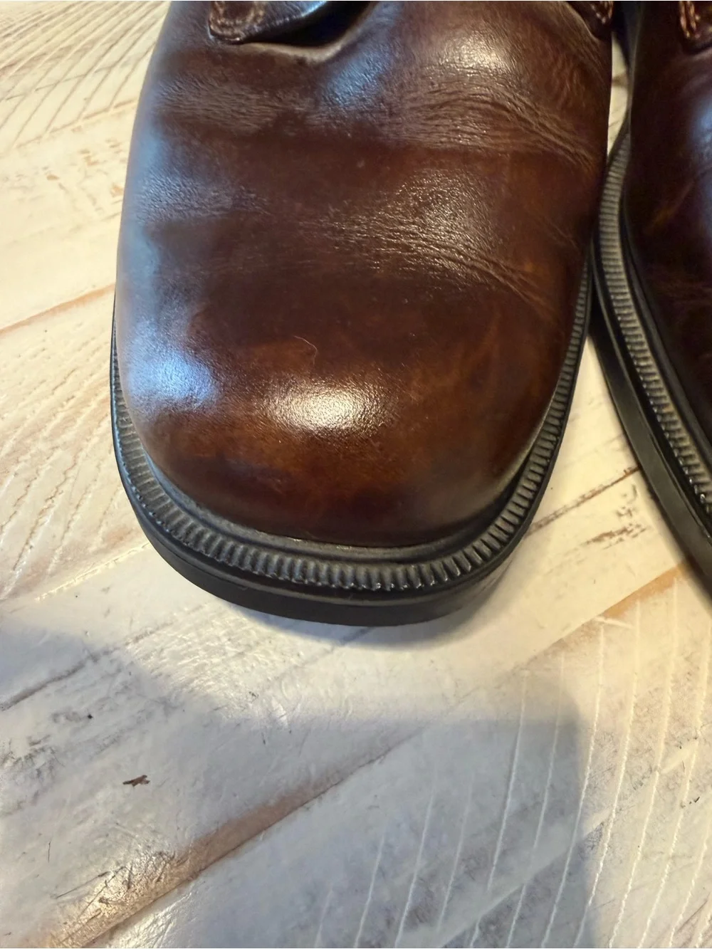 Rockport Men's Margin Dark Brown Leather Lace-Up Oxfords sz9.5W Dress Shoe